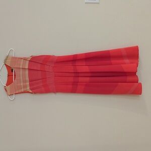 Eva Franco X Anthropologie Flowy Vibrant Coral Sleeveless Heron Bird Dress - 2